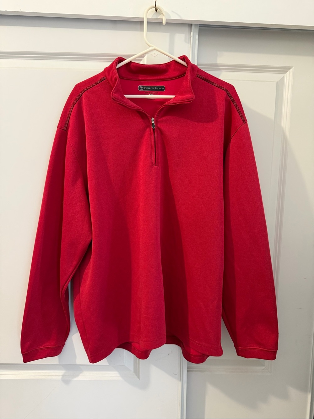 Pebble Beach Red Half-Zip Men's Sweater